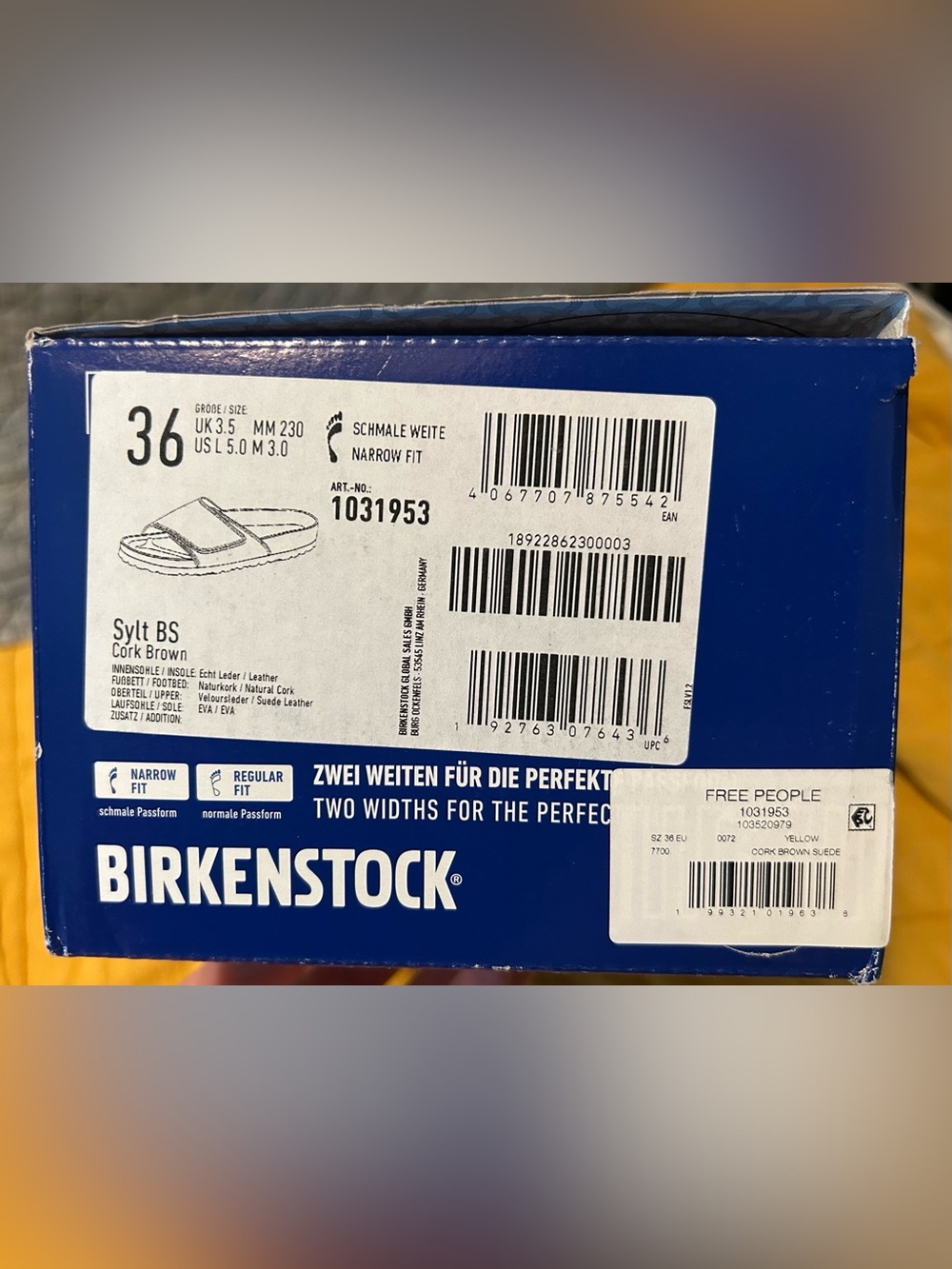 Birkenstock Sylt Suede Slide Sandals in Cork Brown - Picture 5 of 5